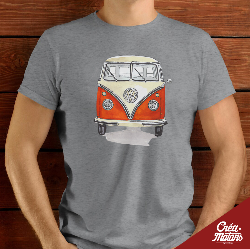 T-SHIRT - VW COMBI T1 ROUGE DE FACE