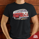 T-SHIRT - VW COMBI T1 ROUGE