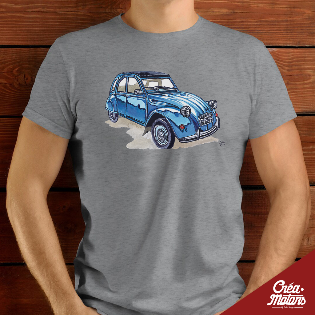 T-SHIRT - VW COMBI T1 BLEUE