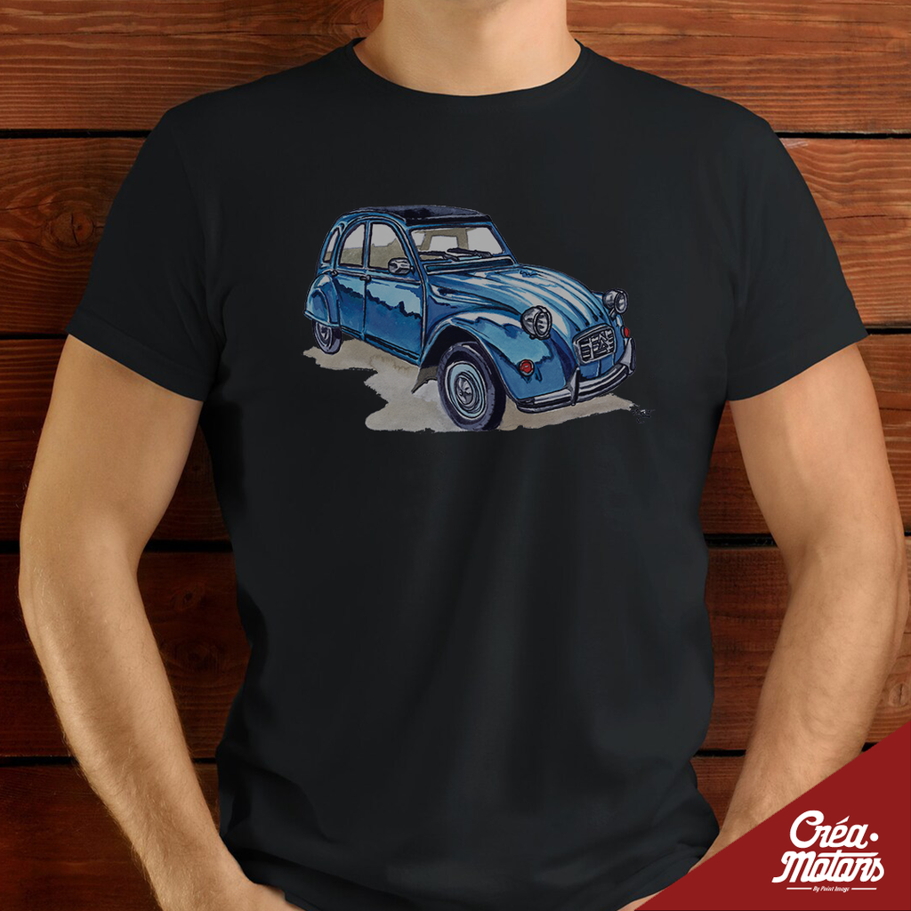 T-SHIRT - VW COMBI T1 BLEUE