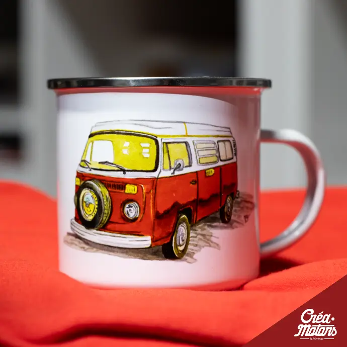 MUG METAL - VW COMBI T2 ROUGE