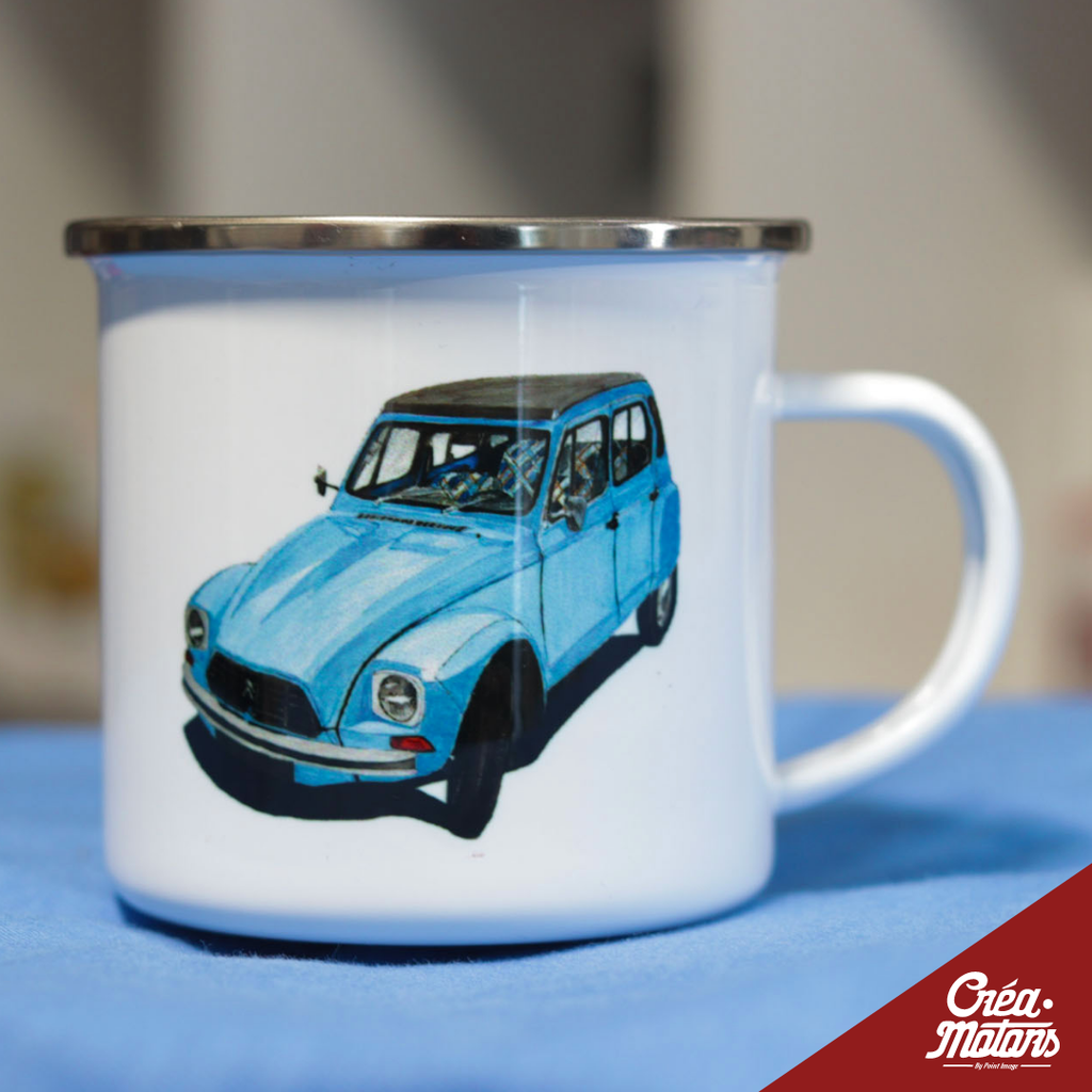 MUG METAL - CITROËN DYANE BLEUE