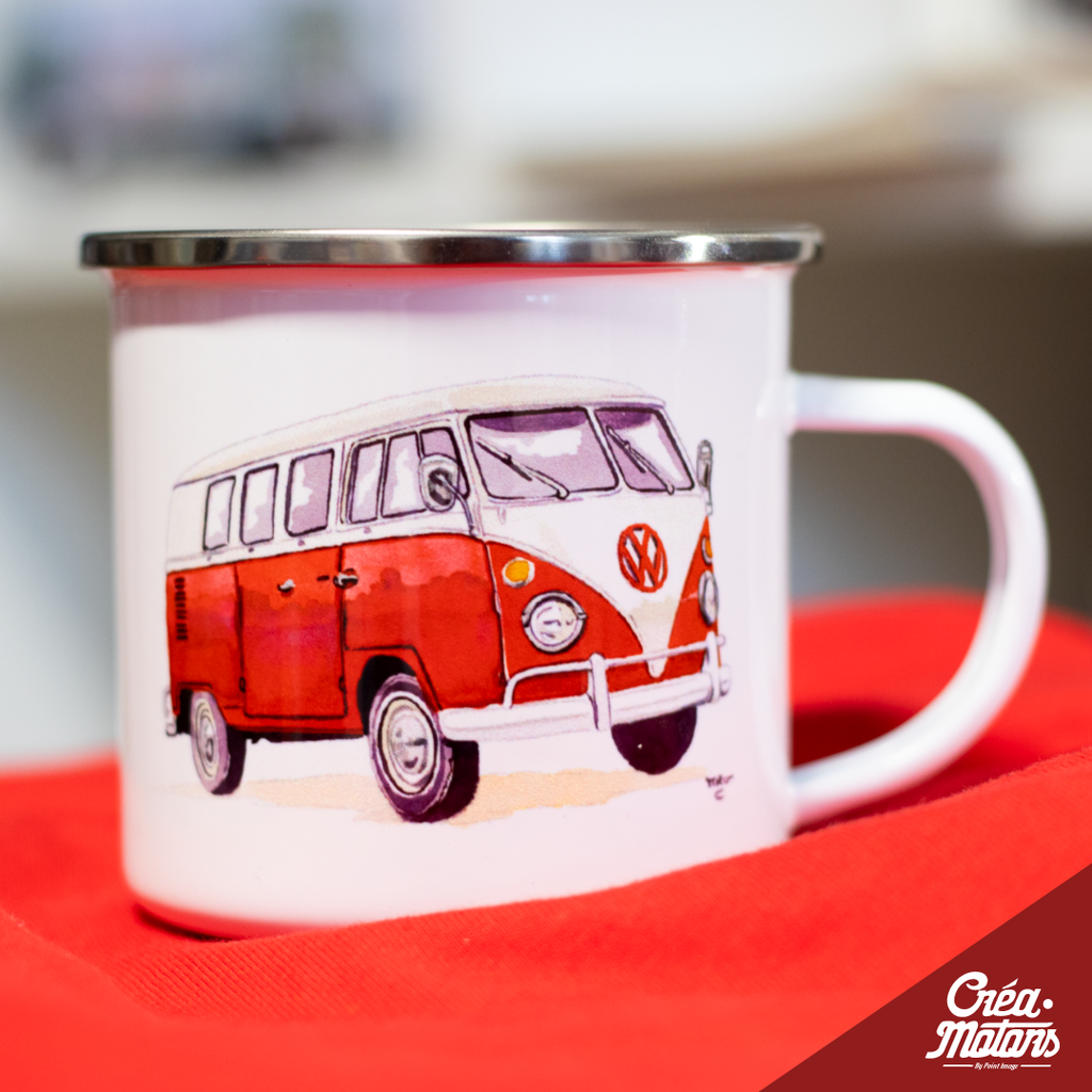 MUG METAL - VW COMBI T1 ROUGE 