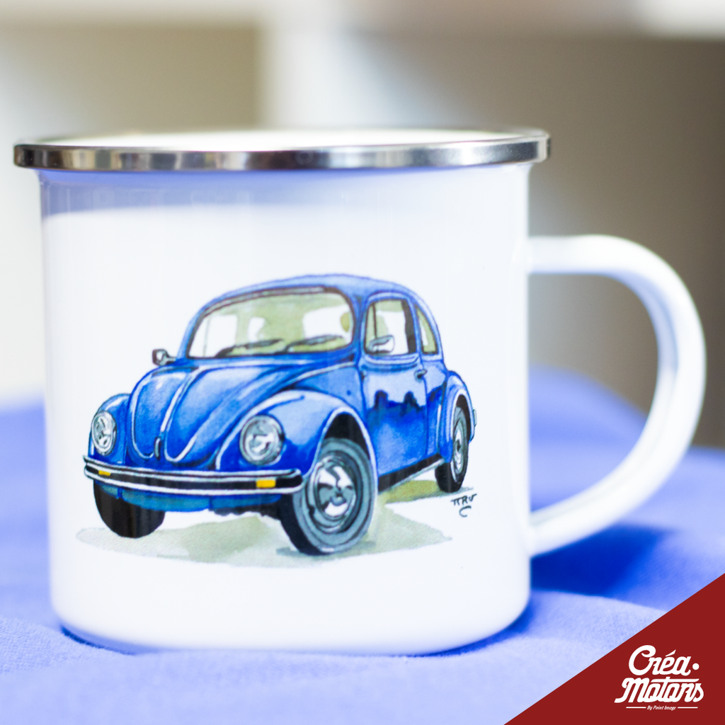 MUG METAL - VW COCCINELLE BLEUE 