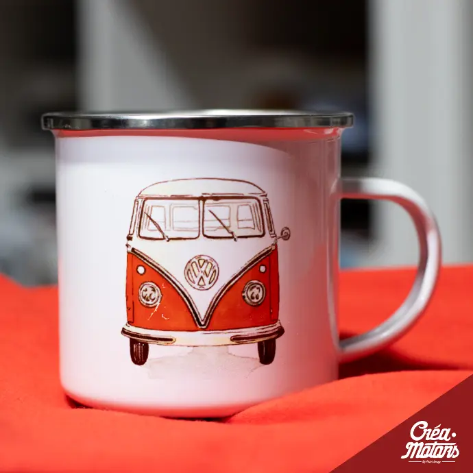 MUG METAL - VW COMBI T1 ROUGE DE FACE