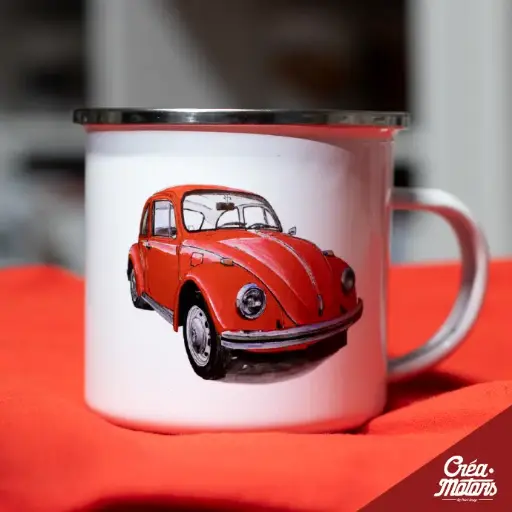 MUG METAL - VW COCCINELLE ROUGE