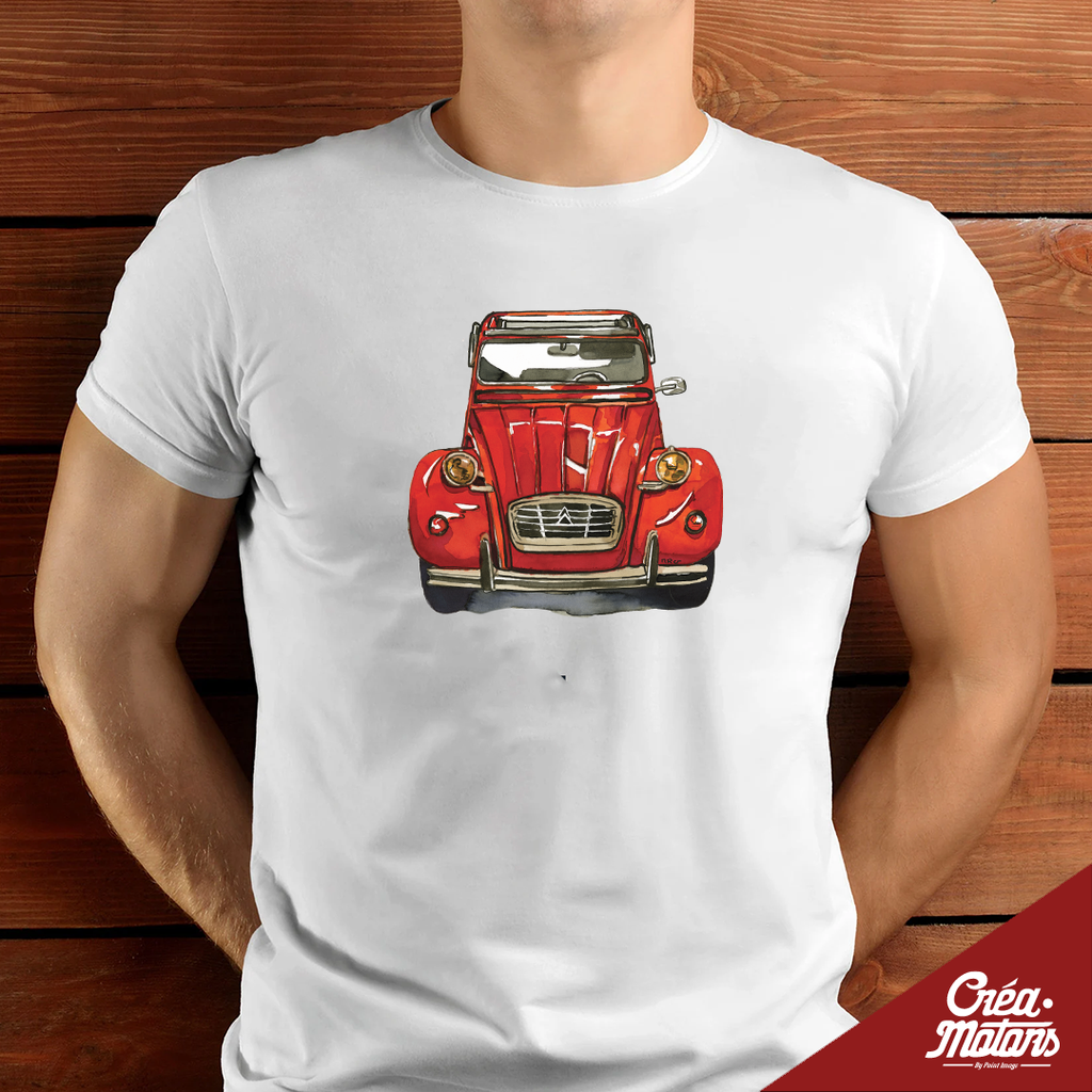 T-SHIRT - CITROËN 2CV ROUGE FACE